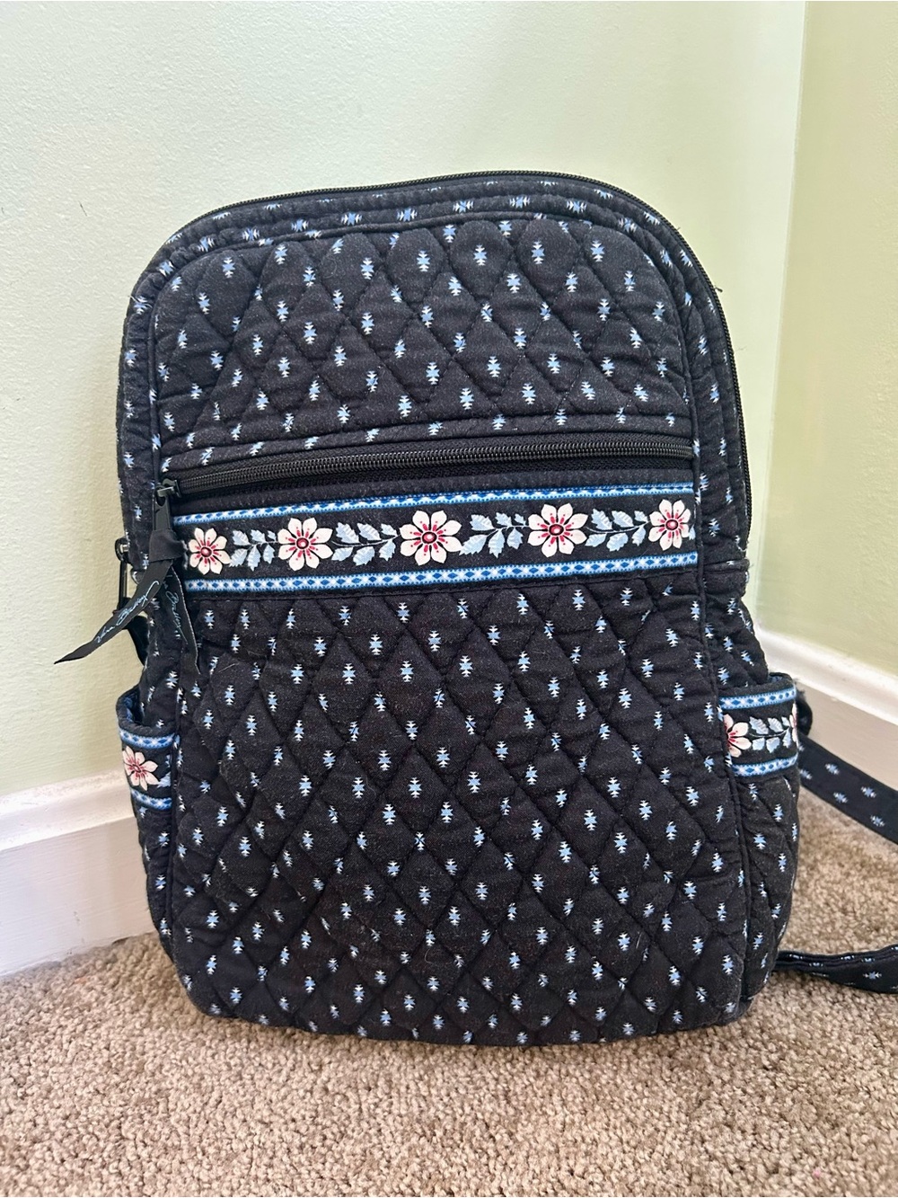 Vera Bradley Retired Alpine Black Quilted Backpack